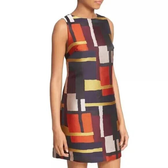 Alice + Olivia Dresses & Skirts - ALICE + OLIVIA Clyde Print Sleeveless A-Line Shift Dress Geometric Womens Size 8
